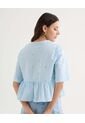 Blusa Con Lace Up  Para Mujer Azul Seven Seven de Seven Seven