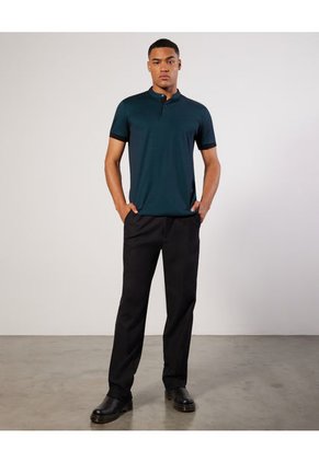 Polo Cuello Mao Sin Bolsillo Hombre Seven Algodón Azul 45110798-52100