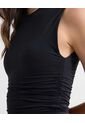 Camiseta Efecto Drapeado  Para Mujer Negro Seven Seven de Seven Seven