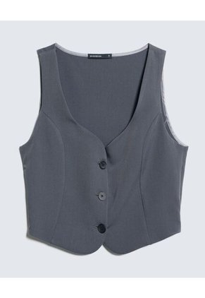 Chaleco Para Mujer  Color Gris Oscuro Marca Seven Seven #28250115