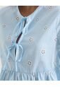 Blusa Con Lace Up  Para Mujer Azul Seven Seven de Seven Seven