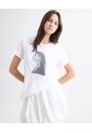 Camiseta Con Bordado  Para Mujer Crudo Seven Seven de Seven Seven