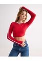 Camiseta Para Mujer Manga Larga Cuello Redondo Color Rojo Marca Seven Seven #28096395 de Seven Seven