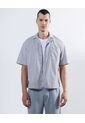 Camisa Boxy Con Bordado  Para Hombre Gris Seven Seven de Seven Seven