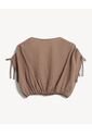 Blusa Crop Fruncida  Para Mujer Arena Seven Seven de Seven Seven