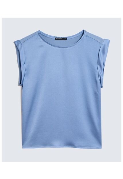 Blusa Satinada  Para Mujer Azul Seven Seven