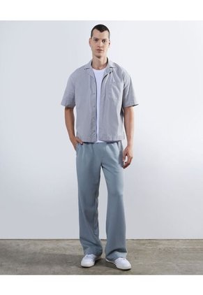 Camisa Boxy Con Bordado  Para Hombre Gris Seven Seven