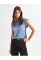 Blusa Satinada  Para Mujer Azul Seven Seven de Seven Seven