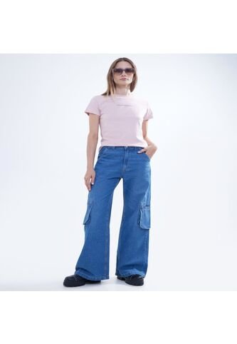 Jean Para Mujer Wide-Leg Color Azul Medio Marca Seven Seven #28160818 Seven Seven