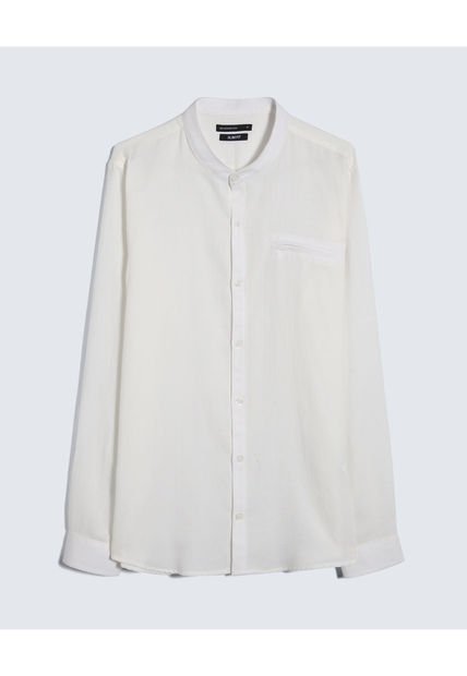 Camisa Para Hombre Manga Larga  Color Marfil Marca Seven Seven #45012021