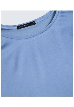 Blusa Satinada  Para Mujer Azul Seven Seven