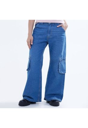 Jean Para Mujer Wide-Leg Color Azul Medio Marca Seven Seven #28160818