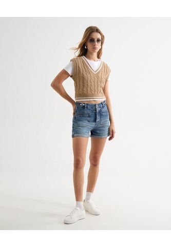 Short Para Mujer Multiusos Plano Color Azul Marca Seven Seven #28191089 Seven Seven
