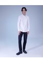 Camisa Manga Gales Y Textura De Espina   Para Hombre Blanco Seven Seven de Seven Seven