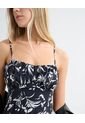 Vestido Maxi Estampado  Para Mujer Negro Seven Seven de Seven Seven