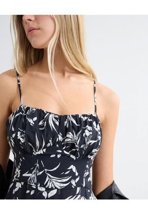 Vestido Maxi Estampado  Para Mujer Negro Seven Seven