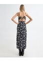 Vestido Maxi Estampado  Para Mujer Negro Seven Seven de Seven Seven