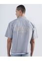 Camisa Boxy Con Bordado  Para Hombre Gris Seven Seven de Seven Seven