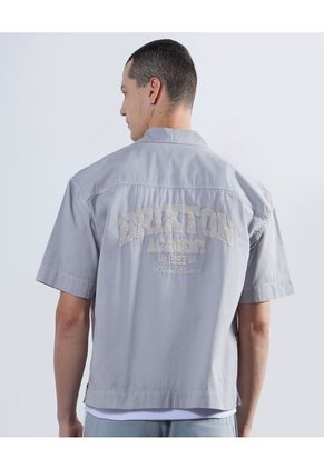 Camisa Boxy Con Bordado  Para Hombre Gris Seven Seven