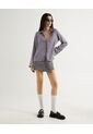 Blusa Satinada  Para Mujer Gris Seven Seven de Seven Seven
