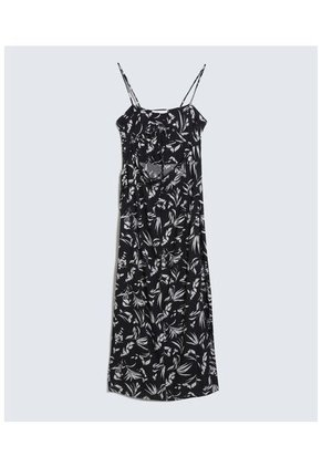 Vestido Maxi Estampado  Para Mujer Negro Seven Seven