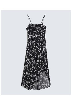 Vestido Maxi Estampado  Para Mujer Negro Seven Seven