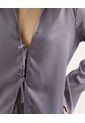Blusa Satinada  Para Mujer Gris Seven Seven de Seven Seven