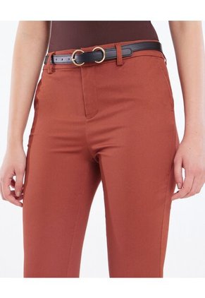 Pantalón Chino Con Cinturón  Para Mujer Terracota Seven Seven
