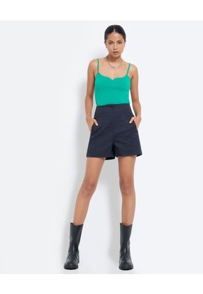 Crop Top Para Mujer Manga Sisa Color Verde Marca Seven Seven #28095375