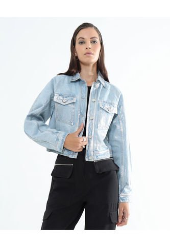 Chaqueta Para Mujer Trucker Color Azul Claro Marca Seven Seven #28080959 Seven Seven