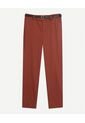 Pantalón Chino Con Cinturón  Para Mujer Terracota Seven Seven de Seven Seven
