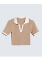 Camiseta Para Mujer Manga Corta Color Beige Marca Seven Seven #28096154 de Seven Seven