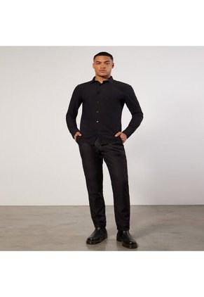 Camisa Para Hombre Manga Larga Cuello Casual M Color Negro Marca Seven Seven #45011952