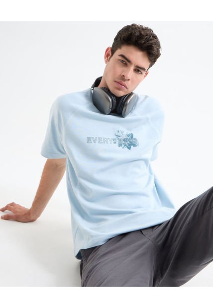 Camiseta Para Hombre Manga Corta Color Azul Claro Marca Seven Seven #45092648