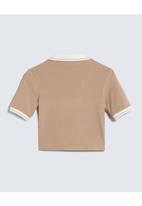 Camiseta Para Mujer Manga Corta Color Beige Marca Seven Seven #28096154