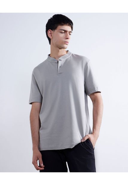 Polo Para Hombre Cuello Tejido  Color Gris  Marca Seven Seven #45110824