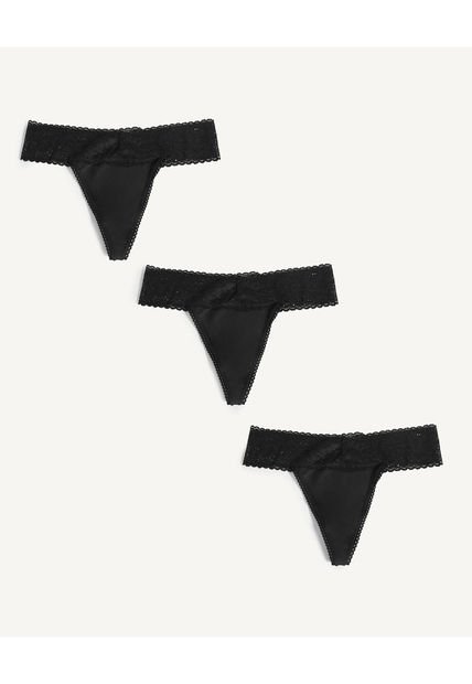 Panty Para Mujer Tanga Color Negro Marca Seven Seven #28800064