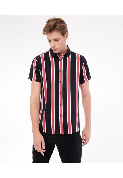 Camisa Para Hombre Manga Corta  Color Negro Marca Seven Seven #45011827