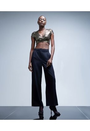 Crop Top Para Mujer Manga Corta Color Amarillo Marca Seven Seven #28095611