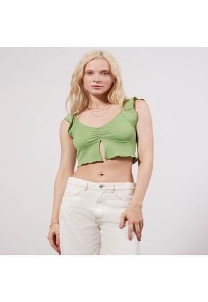 Camiseta Para Mujer Manga Corta Color Verde  Marca Seven Seven #28095677