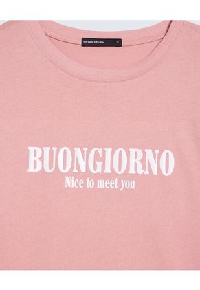 Camiseta Para Mujer Manga Corta Cuello Redondo Color Rosa Marca Seven Seven #28096067