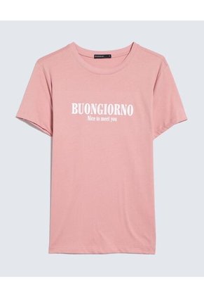 Camiseta Para Mujer Manga Corta Cuello Redondo Color Rosa Marca Seven Seven #28096067