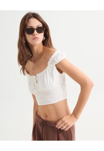 Blusa Para Mujer Manga Corta Color Crudo Marca Seven Seven #28124008 Seven Seven