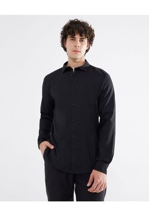 Camisa Para Hombre Manga Larga  Color Negro Marca Seven Seven #45012063