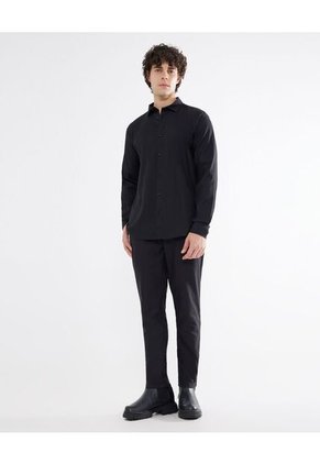 Camisa Para Hombre Manga Larga  Color Negro Marca Seven Seven #45012063