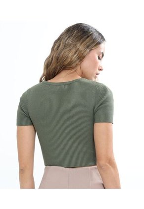 Camiseta Para Mujer Manga Corta Color Verde  Marca Seven Seven #28095882