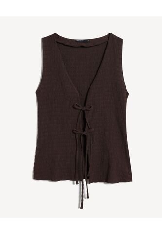 Camiseta  Para Mujer Manga Sisa Cuello V Color Café Marca Seven Seven #28096505 Seven Seven