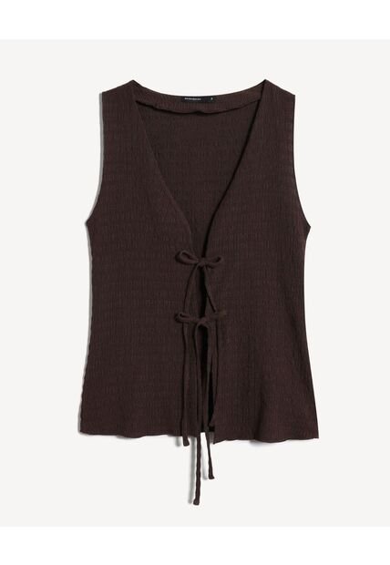 Camiseta  Para Mujer Manga Sisa Cuello V Color Café Marca Seven Seven #28096505