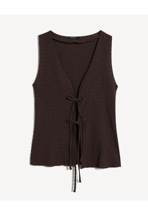 Camiseta  Para Mujer Manga Sisa Cuello V Color Café Marca Seven Seven #28096505