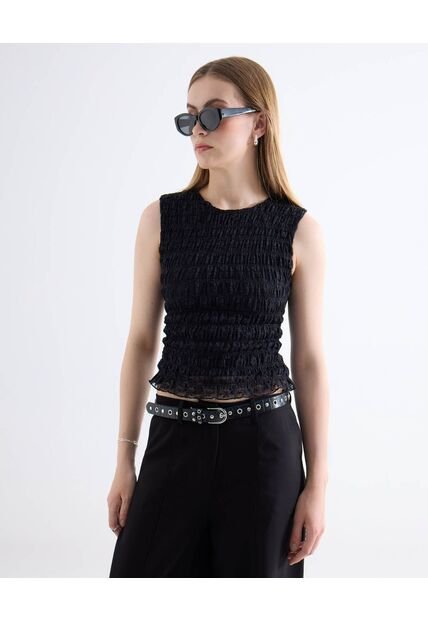 Camiseta  Para Mujer Manga Sisa Cuello Redondo Color Negro Marca Seven Seven #28096603